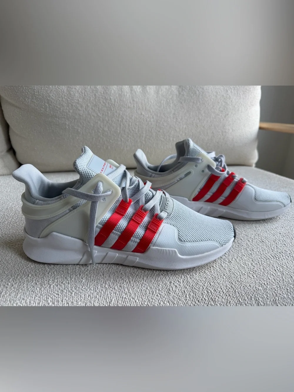 adidas Men's ADV/91-16 White Sneakers with Red Stripes